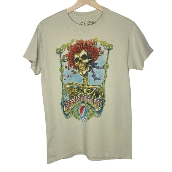 2009 Grateful Dead Skeleton Crew Neck T-Shirt Liquid Blue Sz Small - Picture 1 of 3